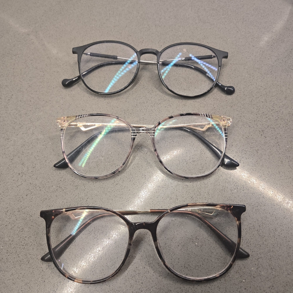 Eyeglasses Trio - Black, Clear, Tortoise